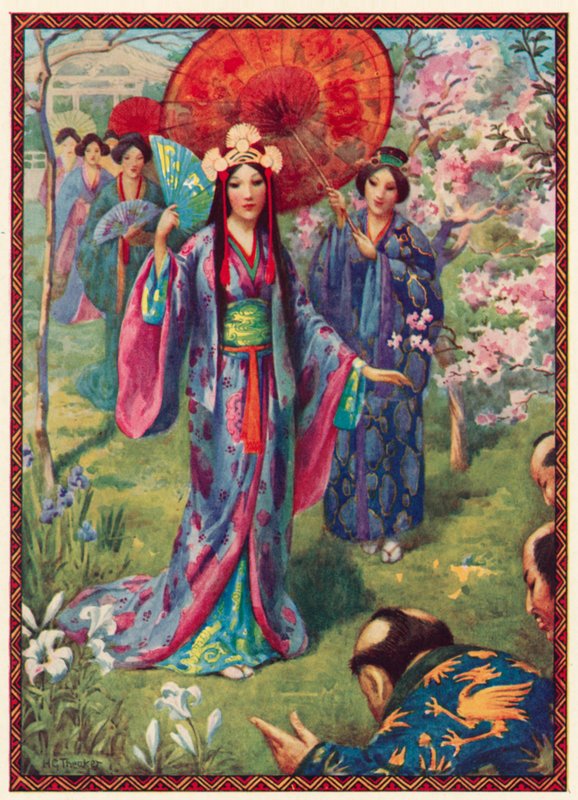 Princesa Yakami de Inaba (litografía en color) de Harry George Theaker