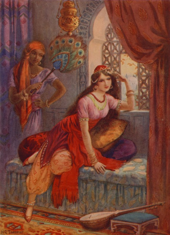 La novia de Sindbad (litografía en color) de Harry George Theaker