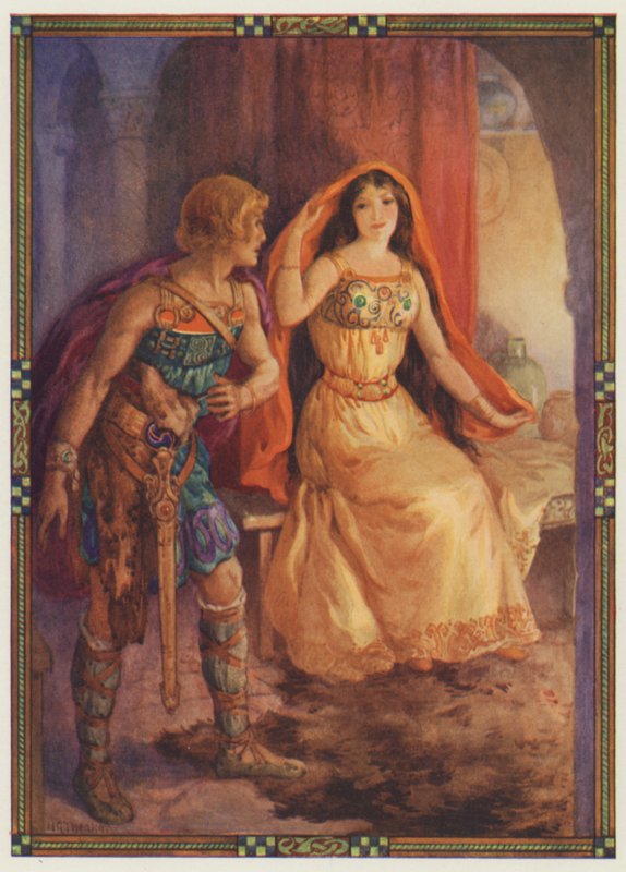 "La dama se descubrió el rostro", La dama repugnante y el caballero galante (litografía en color) de Harry George Theaker