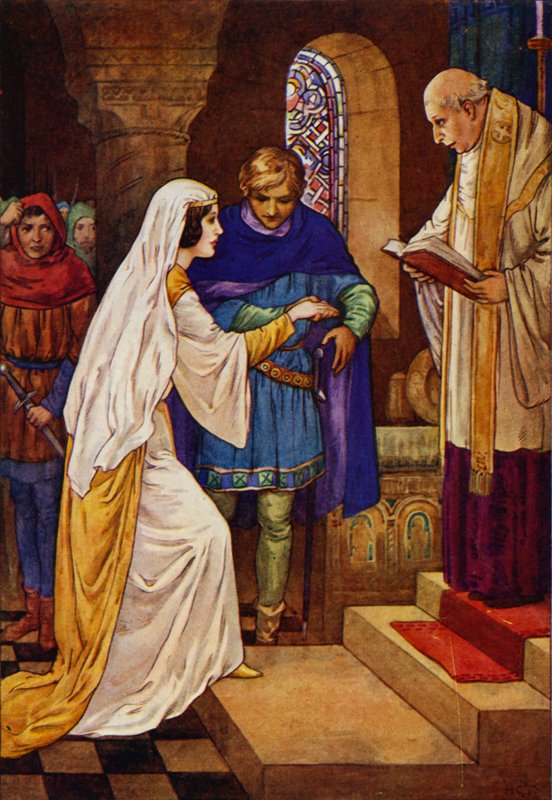 Entonces el cura los casó (litografía en color) de Harry George Theaker