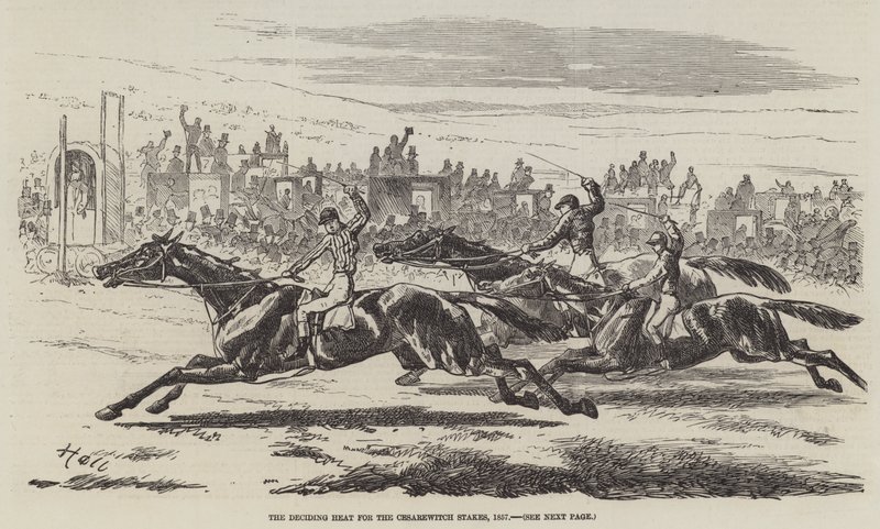 El calor decisivo para las Cesarewitch Stakes, 1857 de Harry Hall