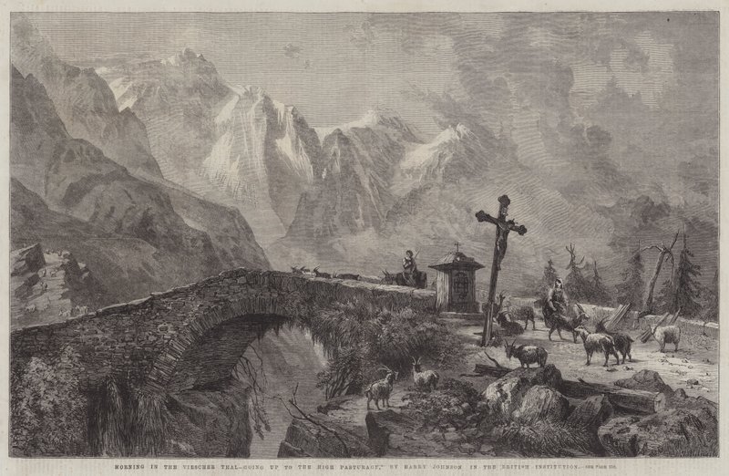 Mañana en el valle de Viescher, subiendo a los pastos altos de Harry John Johnson