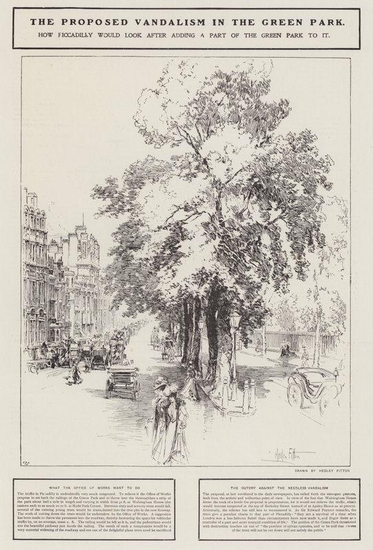 El vandalismo propuesto en el Green Park, Londres de Hedley Fitton