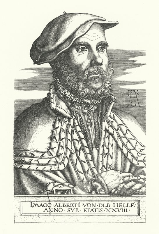 Retrato de Albert van der Helle de Heinrich (after) Aldegrever
