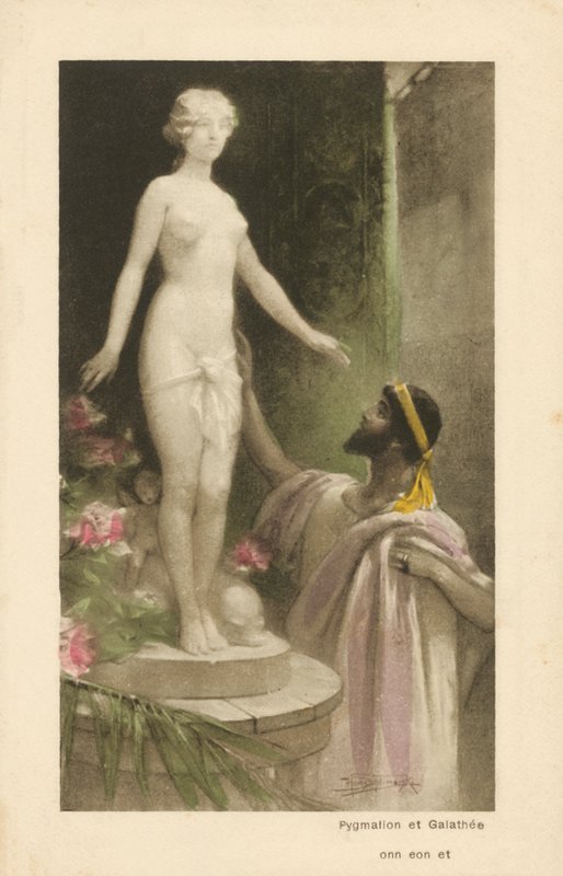 Pigmalión y Galatea (litografía en color) de Heinrich Hans Schlimarski