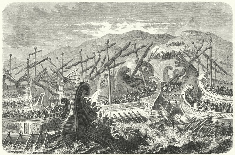 Batalla de Salamina, 480 a.C. de Heinrich Leutemann