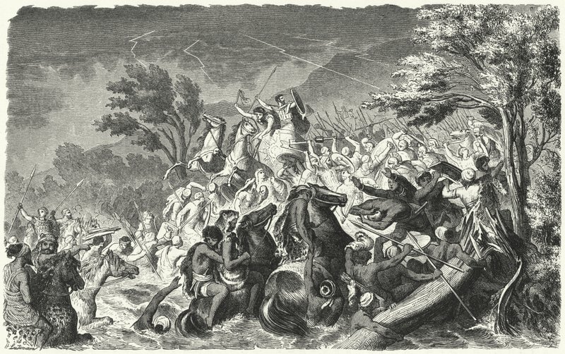 Batalla del Crimiso, 339 a.C. de Heinrich Leutemann