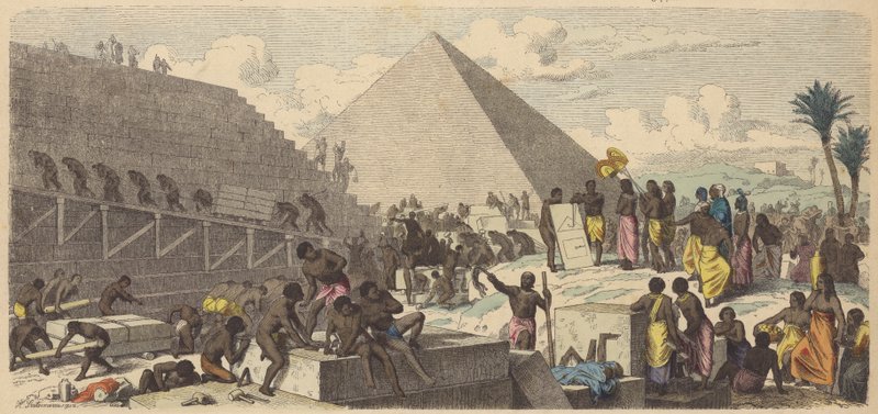 Construcción de las Pirámides en el Antiguo Egipto de Heinrich Leutemann