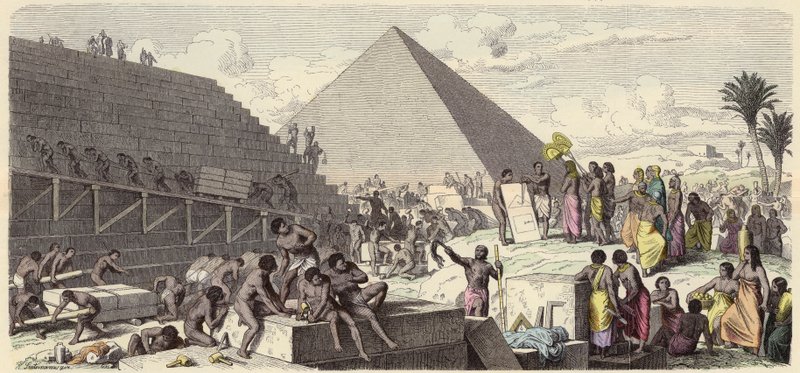Construcción de las Pirámides en el Antiguo Egipto de Heinrich Leutemann