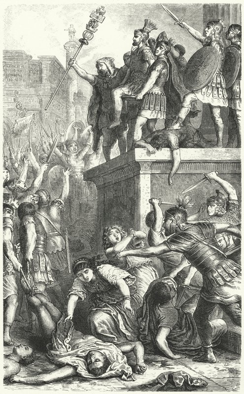 Insurrección de la Guardia Pretoriana en la Antigua Roma de Heinrich Leutemann