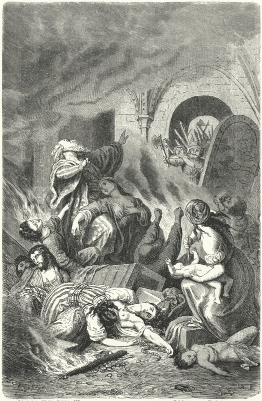 Masacre de los judíos de York de Heinrich Leutemann