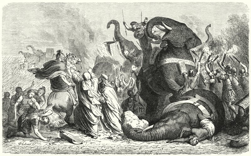 La Batalla de Asculum, 279 a.C. de Heinrich Leutemann