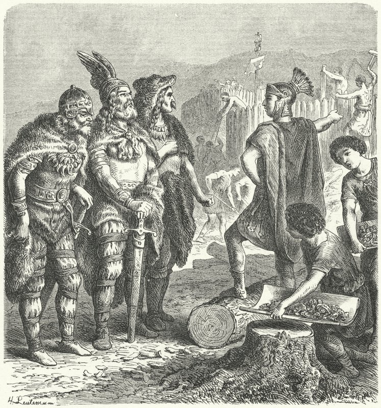 El general romano Estilicón negociando con los godos, c400 de Heinrich Leutemann