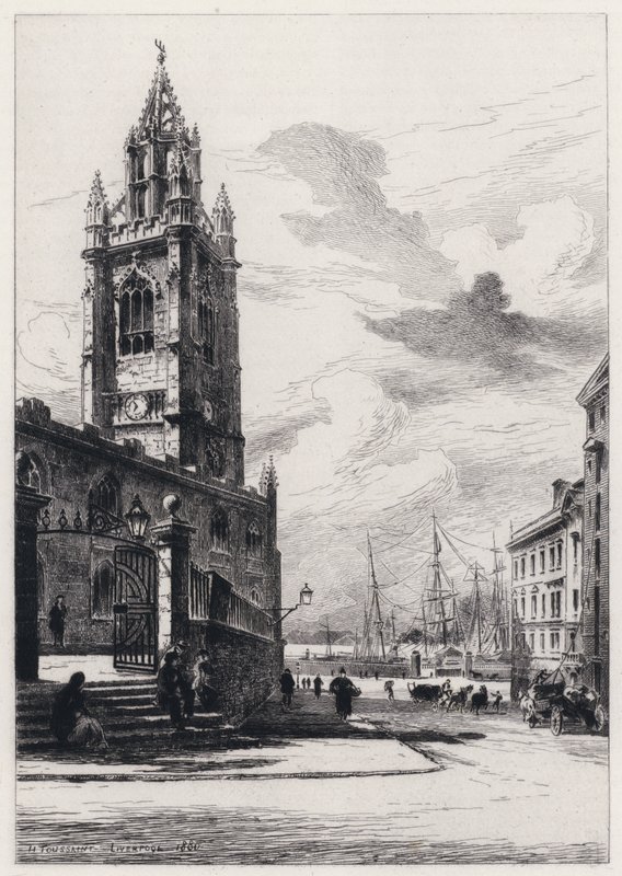 Iglesia de San Nicolás, Liverpool (aguafuerte) de Henri (after) Toussaint