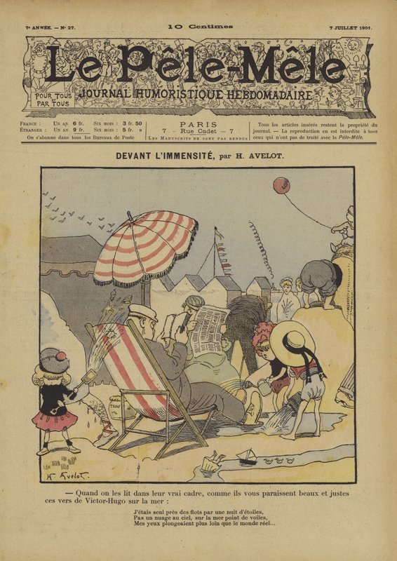 Ante la inmensidad. Ilustración para Le Pele-Mele, 1901 de Henri Avelot