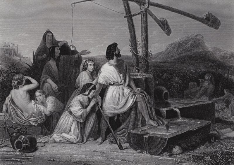 Moisés en la tierra de Madián de Henri Frederic (after) Schopin