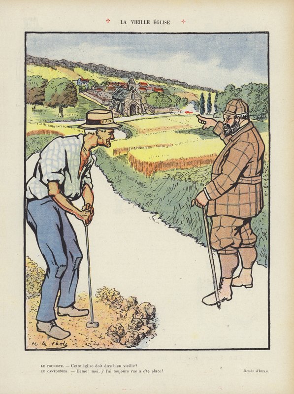 La vieja iglesia. Ilustración para Le Rire de Henri Gabriel Ibels