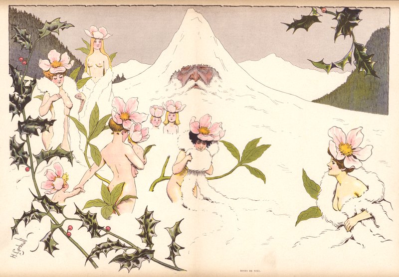 Rosas de Navidad (litografía en color) de Henri Gerbault