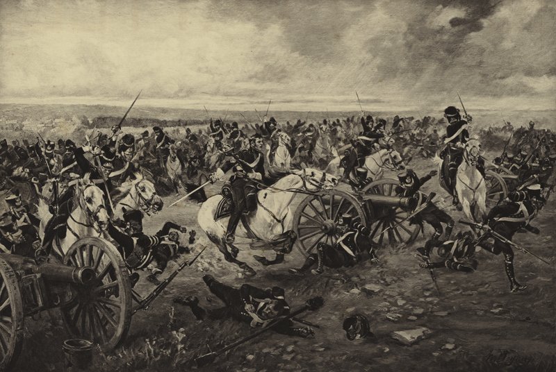 Batalla de Waterloo, 1815 (grabado) de Henri Louis Dupray
