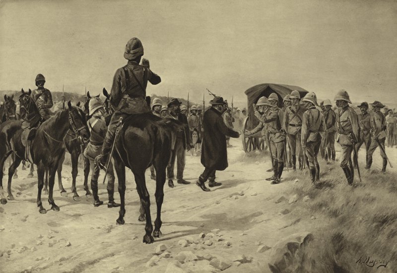 Rendición de Piet Cronje en Paardeberg, 1900 de Henri Louis Dupray
