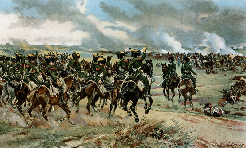 El 20º Cazadores en Wagram de Henri Louis Dupray