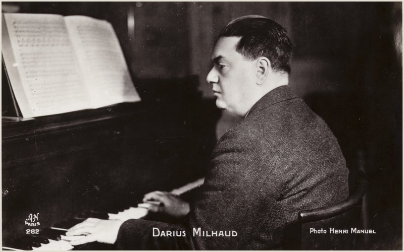Retrato de Darius Milhaud (foto en blanco y negro) de Henri Manuel