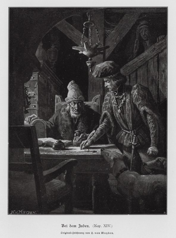 Prestamista judío (grabado) de Henri van Muyden