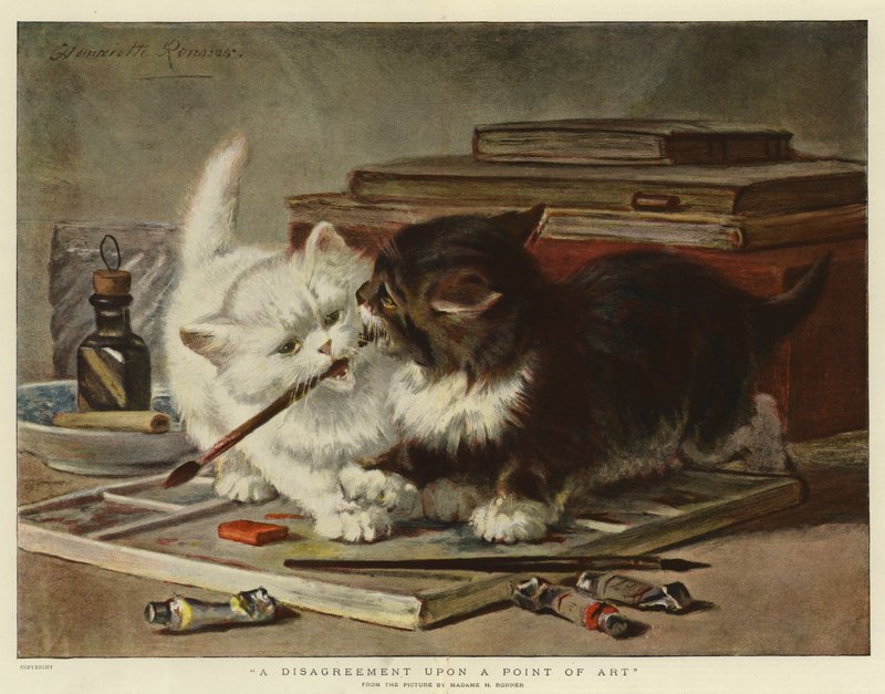 Un desacuerdo sobre un punto de arte de Henriëtte Ronner Knip