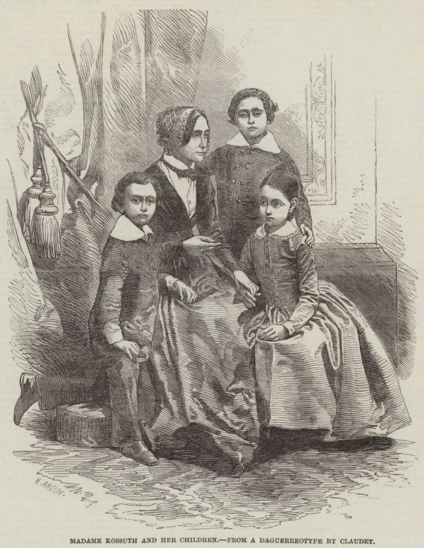 Madame Kossuth y sus hijos de Henry Anelay