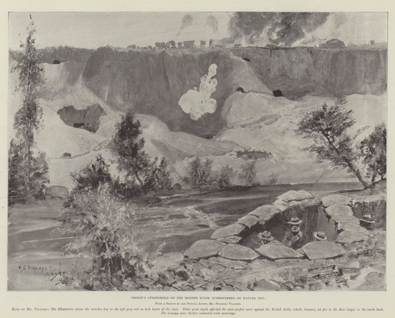 El bastión de Cronje en el río Modder, rendido en el Día de Majuba de Henry Charles Seppings Wright