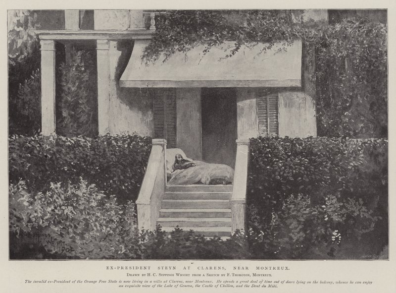El ex-presidente Steyn en Clarens, cerca de Montreux de Henry Charles Seppings Wright