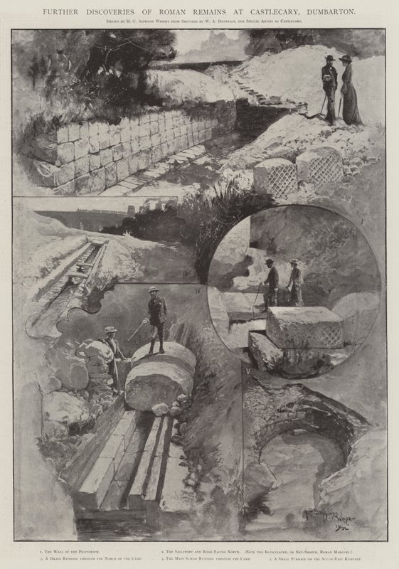 Nuevos descubrimientos de restos romanos en Castlecary, Dumbarton de Henry Charles Seppings Wright