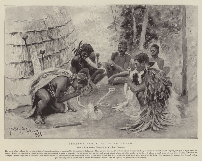 Insangho fumando en Zululandia de Henry Charles Seppings Wright