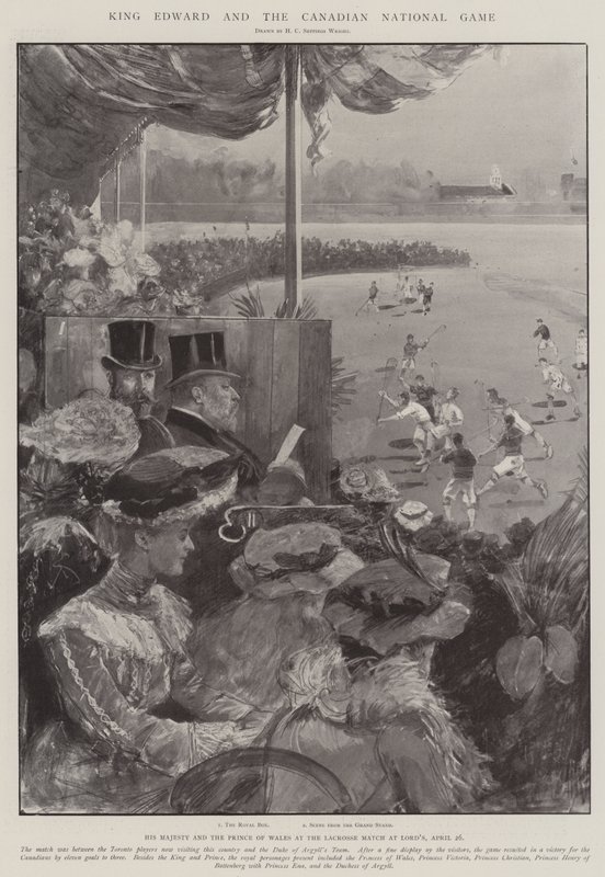 El rey Eduardo y el juego nacional canadiense de Henry Charles Seppings Wright