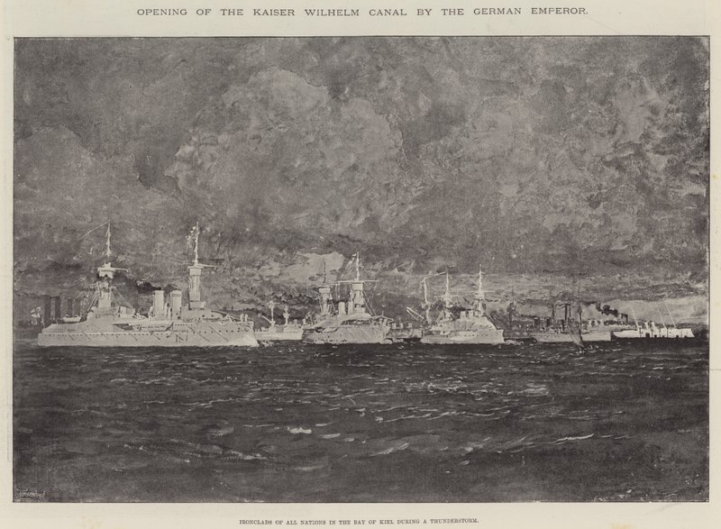 Apertura del Canal Kaiser Wilhelm por el Emperador Alemán de Henry Charles Seppings Wright