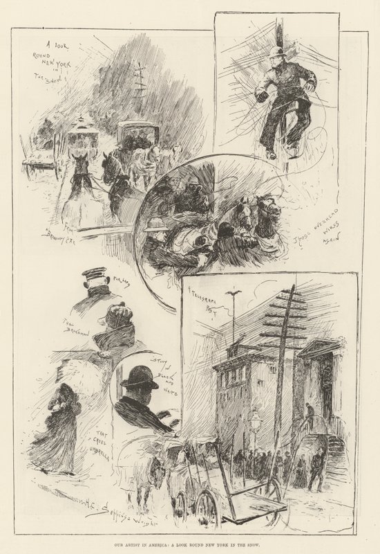 Nuestro Artista en América, una mirada alrededor de Nueva York en la nieve de Henry Charles Seppings Wright