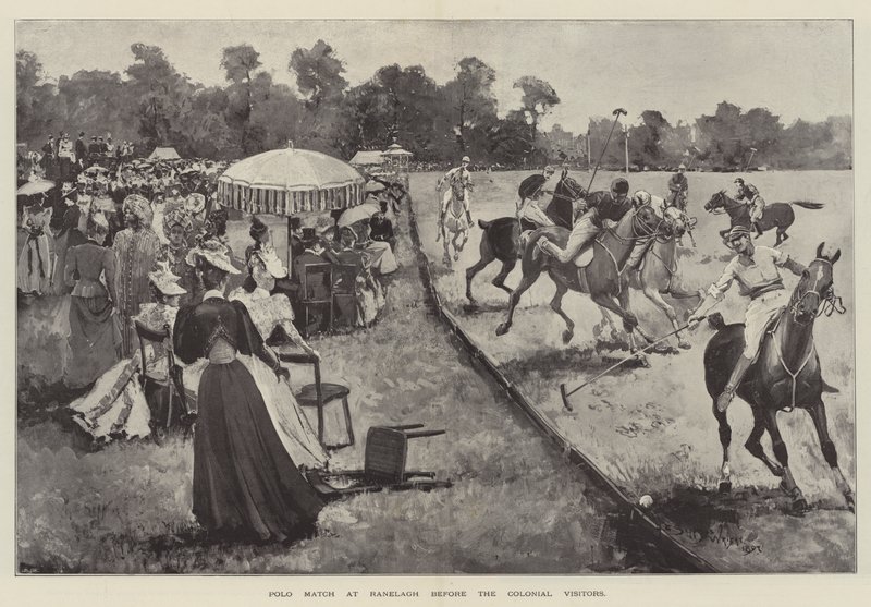 Partido de polo en Ranelagh antes de la visita de los colonos de Henry Charles Seppings Wright