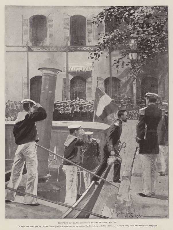Recepción del Mayor Marchand en el Arsenal, Toulon de Henry Charles Seppings Wright