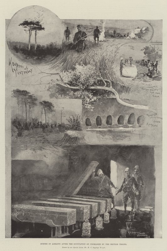 Escenas en Ashanti después de la Ocupación de Coomassie por las Tropas Británicas de Henry Charles Seppings Wright