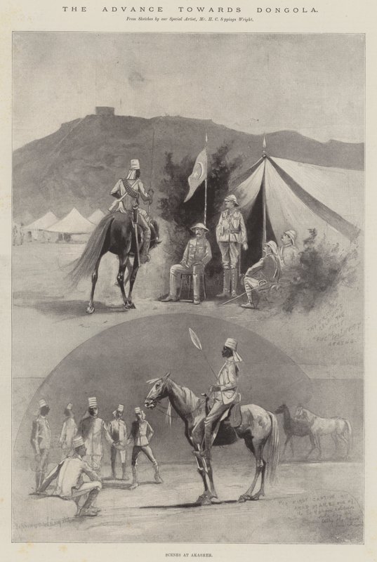 El Avance hacia Dongola, Escenas en Akasheh de Henry Charles Seppings Wright