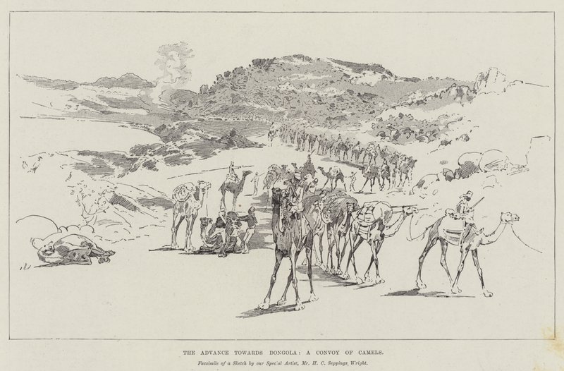 El avance hacia Dongola, un convoy de camellos de Henry Charles Seppings Wright