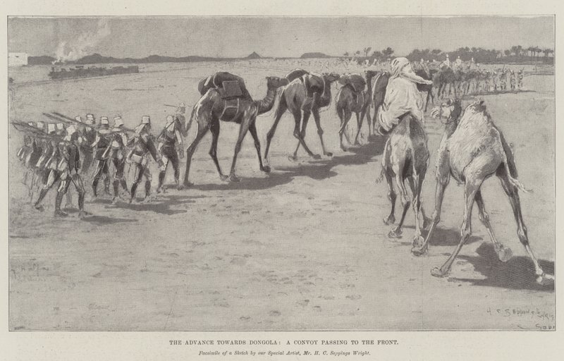 El Avance hacia Dongola, un Convoy pasando al Frente de Henry Charles Seppings Wright