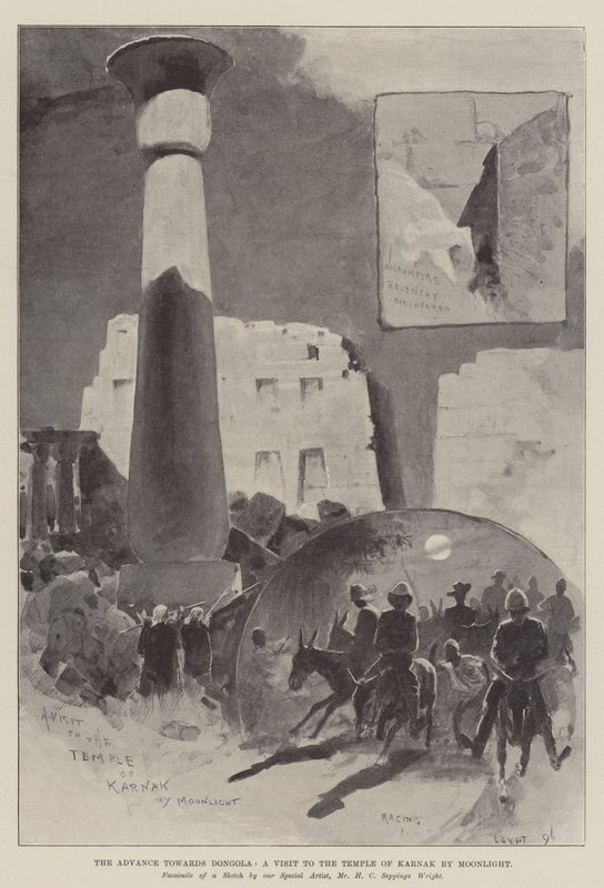 El avance hacia Dongola, una visita al templo de Karnak a la luz de la luna de Henry Charles Seppings Wright