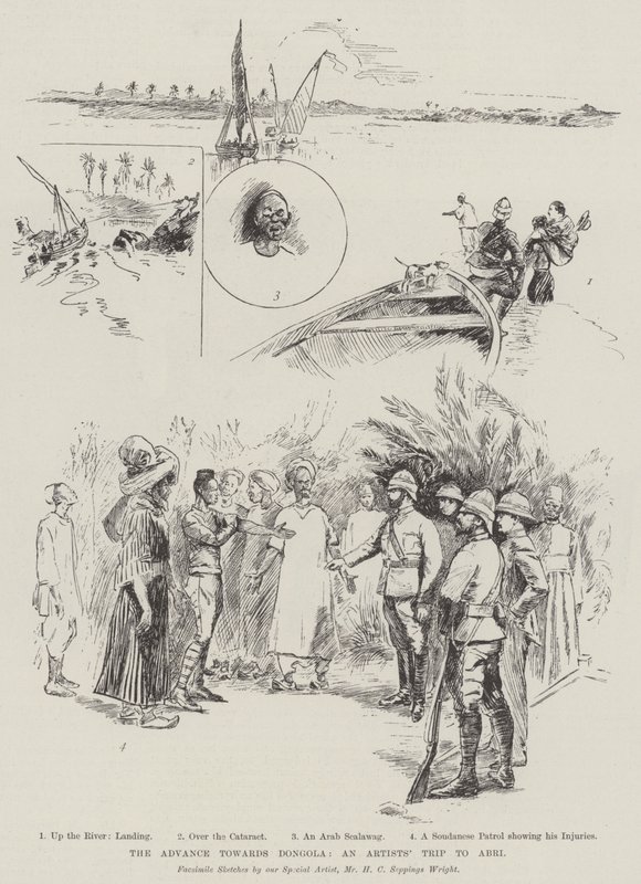 El avance hacia Dongola, un viaje de artistas a Abri de Henry Charles Seppings Wright