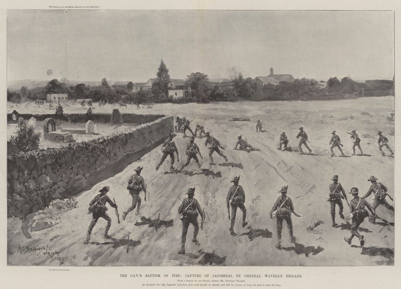 El bautismo de fuego del CIV, captura de Jacobsdal por la brigada del General Wavell de Henry Charles Seppings Wright
