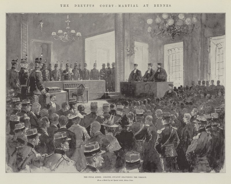 El consejo de guerra de Dreyfus en Rennes de Henry Charles Seppings Wright