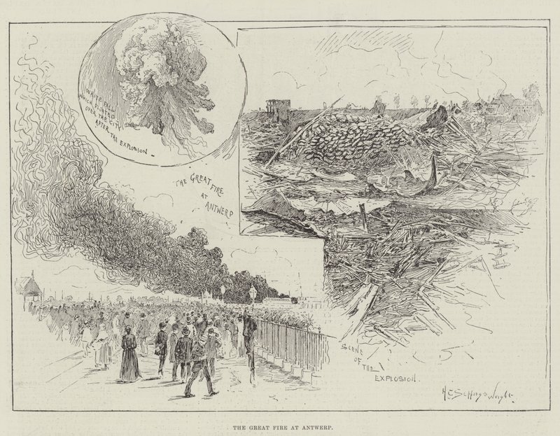 El Gran Incendio en Amberes de Henry Charles Seppings Wright