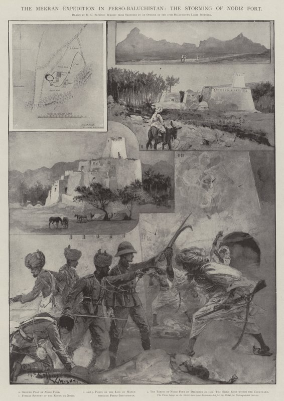 La expedición Mekran en Perso-Baluchistán, el asalto al Fuerte Nodiz de Henry Charles Seppings Wright