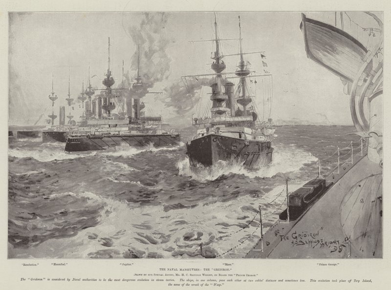 Las maniobras navales, la parrilla de Henry Charles Seppings Wright