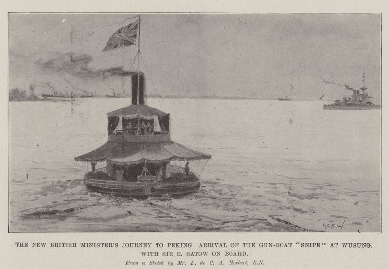 El Viaje del Nuevo Ministro Británico a Pekín, Llegada del Cañonero Snipe a Wusung, con Sir E Satow a Bordo de Henry Charles Seppings Wright